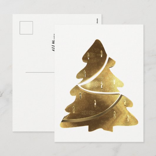 Merry kerstboom Gold look Elegant Kaart (Voorkant / Achterkant)