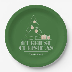 Merry kerstboom Green Papieren Bordje