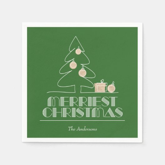 Merry kerstboom Green Servet (Voorkant)