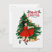Merry kerstboom  kunst feestdagenkaart (Voorkant / Achterkant)