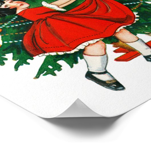 Merry kerstboom  kunst poster (Hoek)