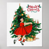 Merry kerstboom  kunst poster (Voorkant)