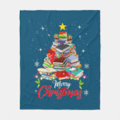 Merry kerstboom Love Reading Books Librarian Fleece Deken (Voorkant)