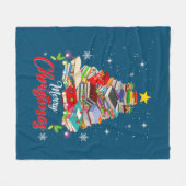 Merry kerstboom Love Reading Books Librarian Fleece Deken (Voorkant (Horizontaal))