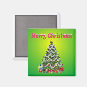 Merry kerstboom Magnet (Voorkant / Achterkant)