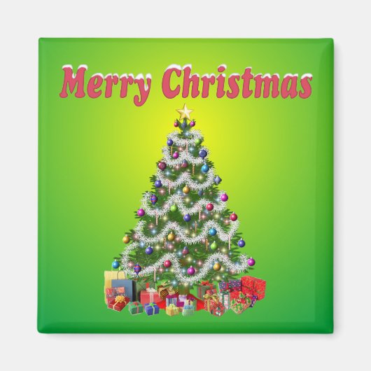Merry kerstboom Magnet (Voorkant)