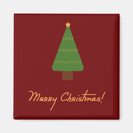 Merry kerstboom Magnet (Voorkant)