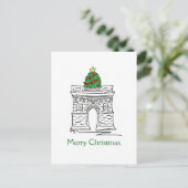 Merry kerstboom NYC Washington Square Arch Feestdagenkaart (Staand voorkant)