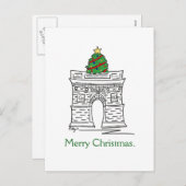 Merry kerstboom NYC Washington Square Arch Feestdagenkaart (Voorkant / Achterkant)
