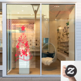 Merry kerstboom op maat raamsticker