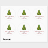 Merry kerstboom op maat ronde sticker (Vel)