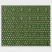 Merry kerstboom Pattern Green Faux Gold Brown Cadeaupapier (Vlak)