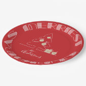 Merry kerstboom Red Papieren Bordje (Gekanteld)