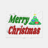 Merry kerstboom rode groene typografie fleece deken (Voorkant (Horizontaal))