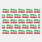 Merry kerstboom rode groene typografie inpakpapier vel (Voorkant 3)