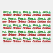 Merry kerstboom rode groene typografie inpakpapier vel (Voorkant 2)