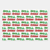 Merry kerstboom rode groene typografie inpakpapier vel (Voorkant)