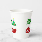 Merry kerstboom rode groene typografie papieren bekers (Rechts)