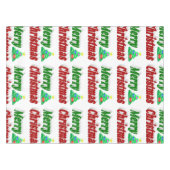Merry kerstboom rode groene typografie tafelkleed (Voorkant (Horizontaal))