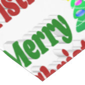 Merry kerstboom rode groene typografie tafelkleed (Gekanteld)