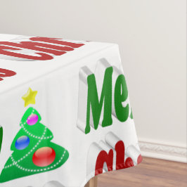 Merry kerstboom rode groene typografie tafelkleed