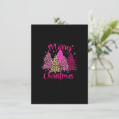 Merry kerstboom Roze broodrooster Matching Fa Kaart (Staand voorkant)