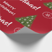 Merry kerstboom Santa Sleigh Girly Unicorn Cadeaupapier (Hoek)