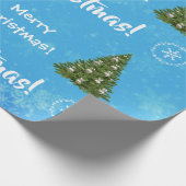 Merry kerstboom Santa Sleigh Girly Unicorn Cadeaupapier (Hoek)