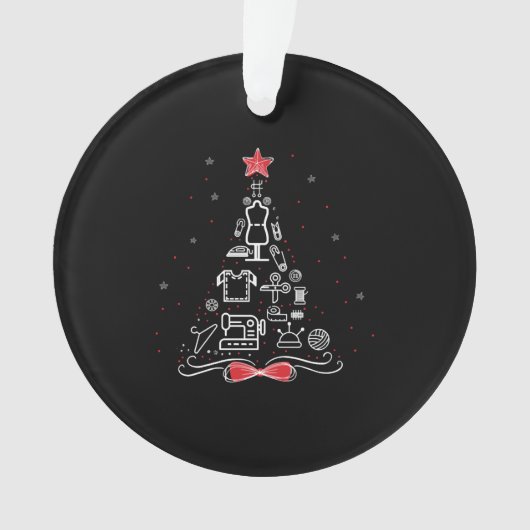 Merry kerstboom Sewing Crochet Tools Ornament (voorkant)