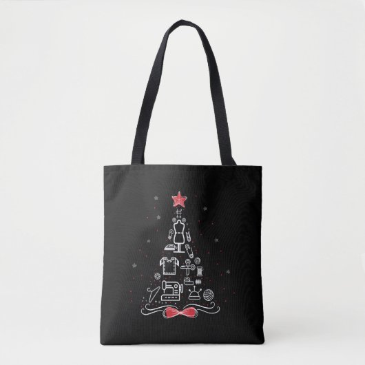 Merry kerstboom Sewing Crochet Tools Tote Bag (Voorkant)