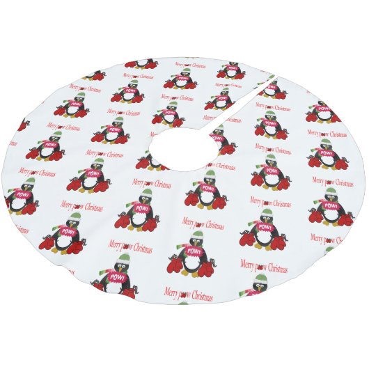 Merry kerstboom Skirt Boxing Penguin Kerstboom Rok (Gekanteld)