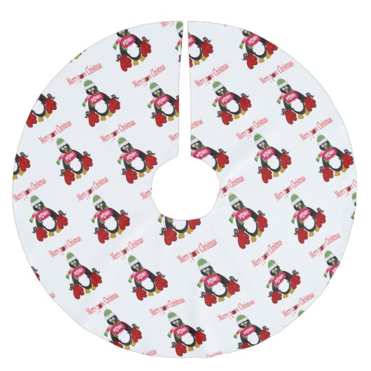 Merry kerstboom Skirt Boxing Penguin Kerstboom Rok (Voorkant)