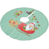 Merry kerstboom skirt Santa Sleigh Elves Deer Kerstboom Rok (Gekanteld)