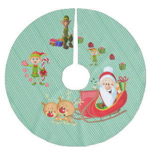 Merry kerstboom skirt Santa Sleigh Elves Deer Rok
