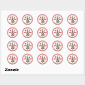 Merry kerstboom Snowflake Postmark Ronde Sticker (Vel)
