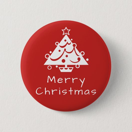 Merry kerstboombadge ronde button 5,7 cm (Voorkant)