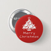 Merry kerstboombadge ronde button 5,7 cm (Voorkant /achterkant)