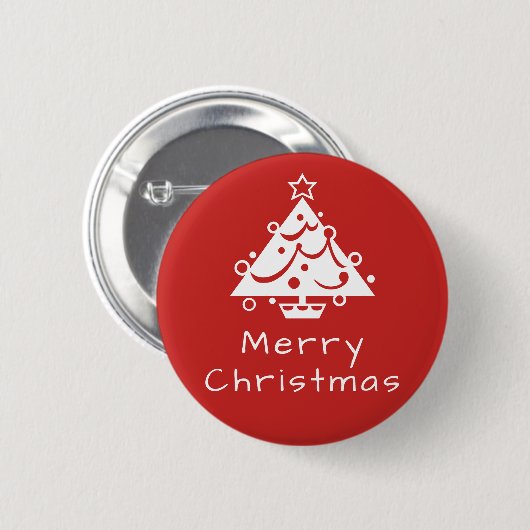 Merry kerstboombadge ronde button 5,7 cm (Voorkant /achterkant)