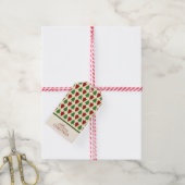 Merry kerstboompatroon cadeaulabel (Met Touw)