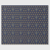 Merry kerstboompatroon Elegant Dark Blue Cadeaupapier (Vlak)