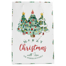 Merry kerstboompatroon witte groene winter