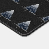 Merry kerstboompatroonfeestdag blauw bureaumat (Hoek)