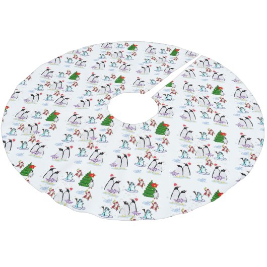 Merry kerstboomrokken Penguin Kerstboom Rok (Gekanteld)