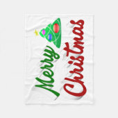 Merry kerstboomrood script fleece deken (Voorkant)