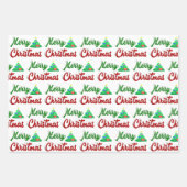 Merry kerstboomrood script inpakpapier vel (Voorkant 3)