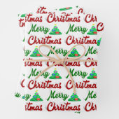 Merry kerstboomrood script inpakpapier vel (In situ)