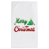 Merry kerstboomrood script klein cadeauzakje (Achterkant)