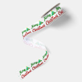 Merry kerstboomrood script satijnen lint (Achterkant)