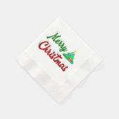 Merry kerstboomrood script servet (Hoek)