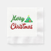 Merry kerstboomrood script servet (Voorkant)